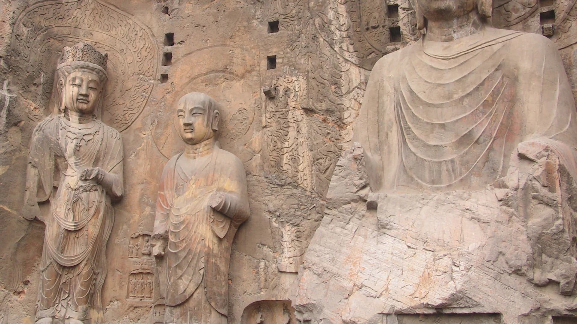 Buddhist carvings at the Longmen Grottoes in Luoyang