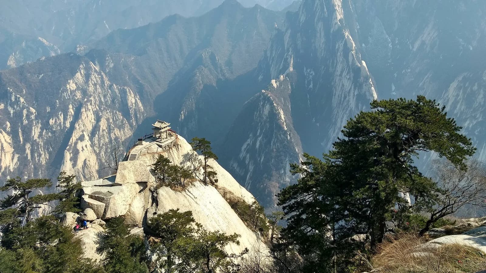Granite peaks and mountain paths on Mount Hua near Xi’an