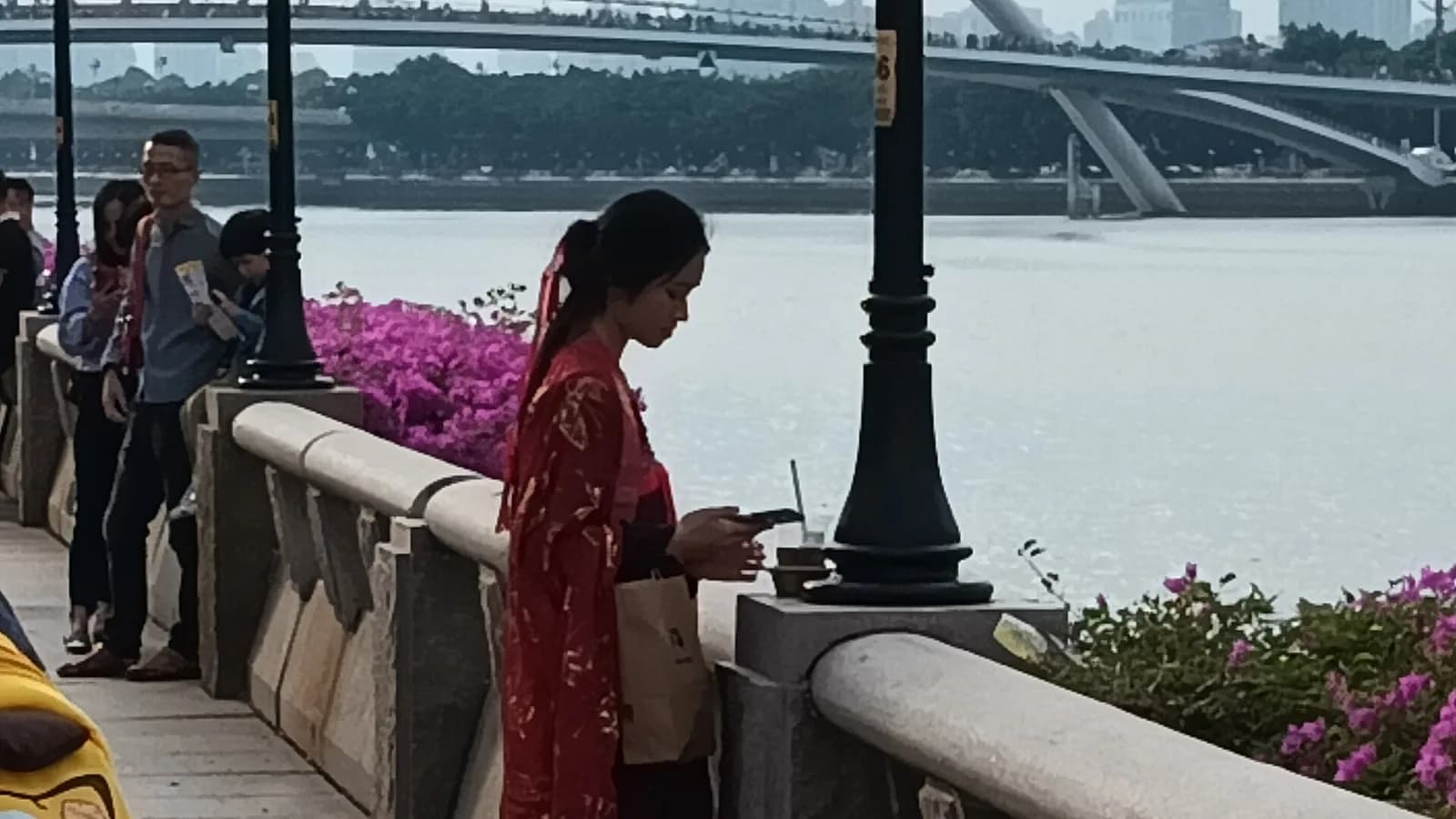 A traveler in Hanfu photographed near historic Xi’an architecture