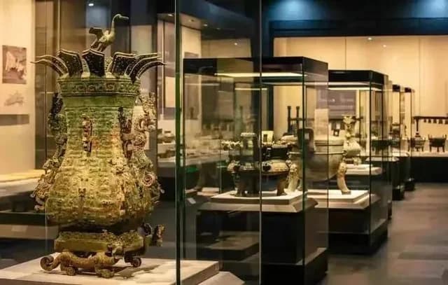 Historic objects displayed inside Henan Museum