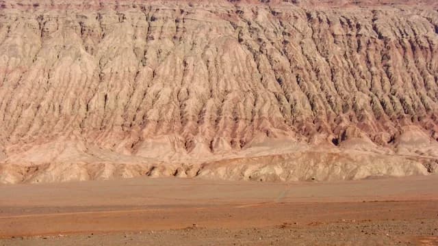 The red ridges of the Flaming Mountains near Turpan